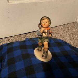 Goebel Boy The Run A Way Figurine with Backpack in Earthy Tones